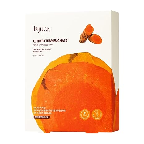 Cuthera Turmeric Korea Mask Pack 0.77 Fl Oz X 8EA - Vegan Cosmetic, Jeju Natural, Hydrating, Nourishing, Anti-Aging, Moisturizing Care