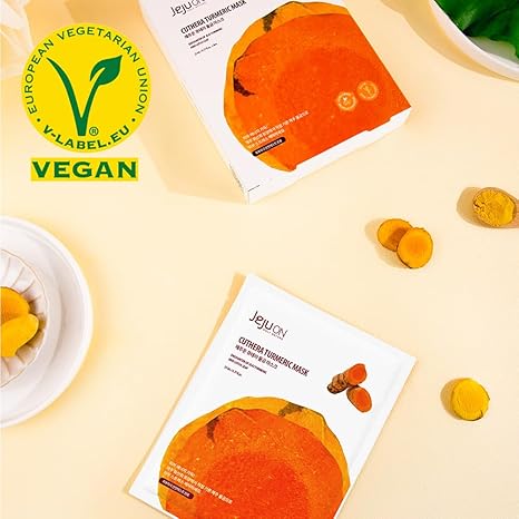 Cuthera Turmeric Korea Mask Pack 0.77 Fl Oz X 8EA - Vegan Cosmetic, Jeju Natural, Hydrating, Nourishing, Anti-Aging, Moisturizing Care