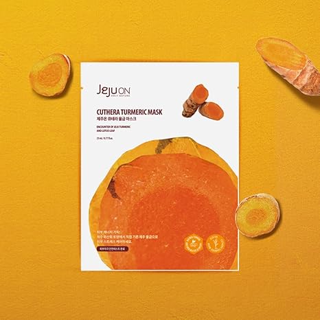 Cuthera Turmeric Korea Mask Pack 0.77 Fl Oz X 8EA - Vegan Cosmetic, Jeju Natural, Hydrating, Nourishing, Anti-Aging, Moisturizing Care