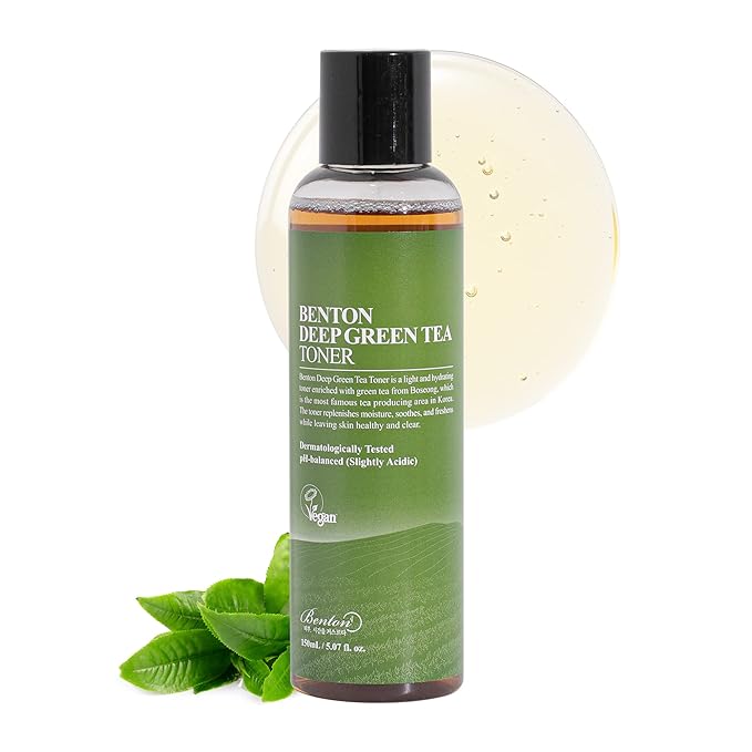 BENTON Deep Green Tea Toner - 150ml (5.07 fl.oz) for Face, Sensitive & Oily Skin