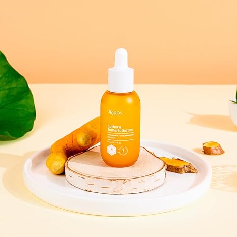 Cuthera Turmeric Korean Serum 1.52 Fl Oz - Vegan, Anti-Aging, Hydrating, Moisturizing Skincare and Jeju Natural Ingredients Turmeric, skin elasticity care, Pore care